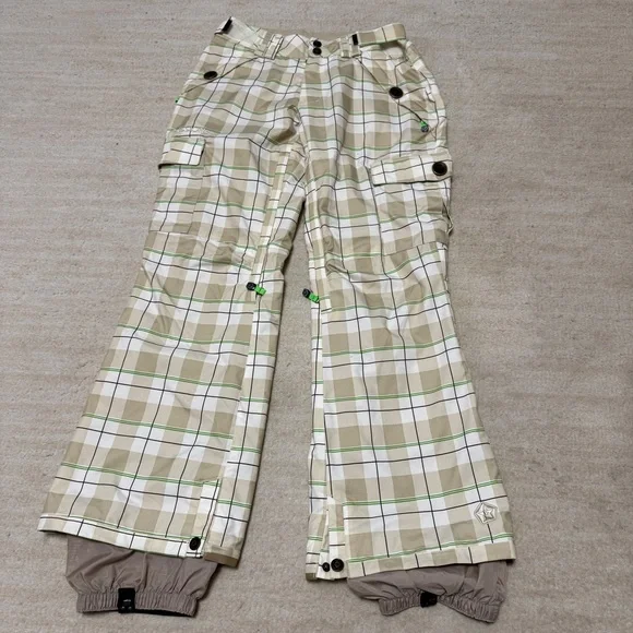 Sessions Motion Avery Plaid Waterproof Snowboard Ski Pants RECCO Size Small - Picture 1 of 16